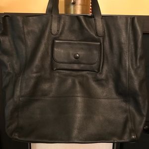 Calvin Klein Black Large Leather Tote Bag